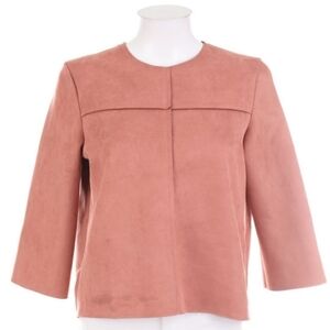 Zara Faux Suede Top Dusty Rose 3/4 Sleeve Minimalist Blouse